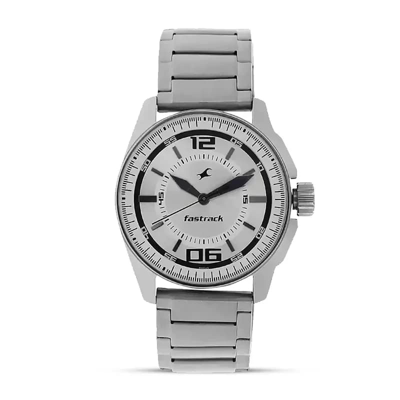 Fastrack 3089SM01 Black Magic Silver Dial Men's Watch
