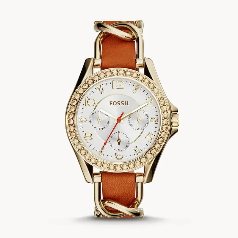 Fossil Riley Multifunction Silver Dial Ladies Watch | ES3723
