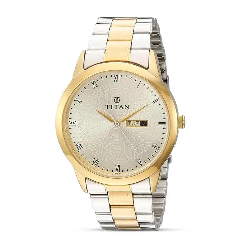 Titan 1584BM01 Champagne Dial Two-Tone Men’s Watch