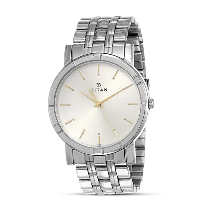 Titan 1639SM01 Karishma Silver Dial steel Men's Watch