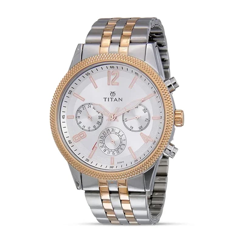 Titan 1734KM02 Workwear Multifunction White Dial Men's Watch