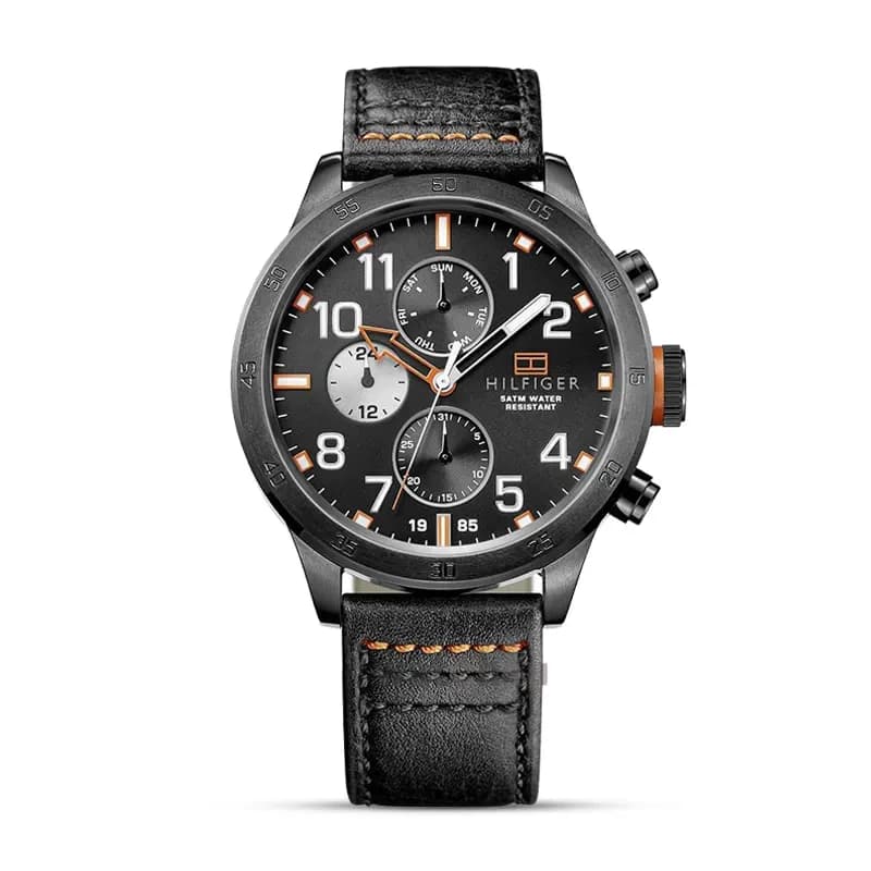 Tommy Hilfiger Trent Multi-Function Black Dial Men's Watch | 1791136