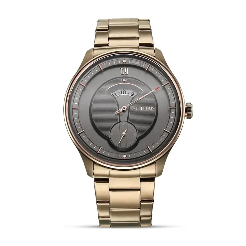 Titan 1890QM01 Quartet Grey Dial Men's Watch