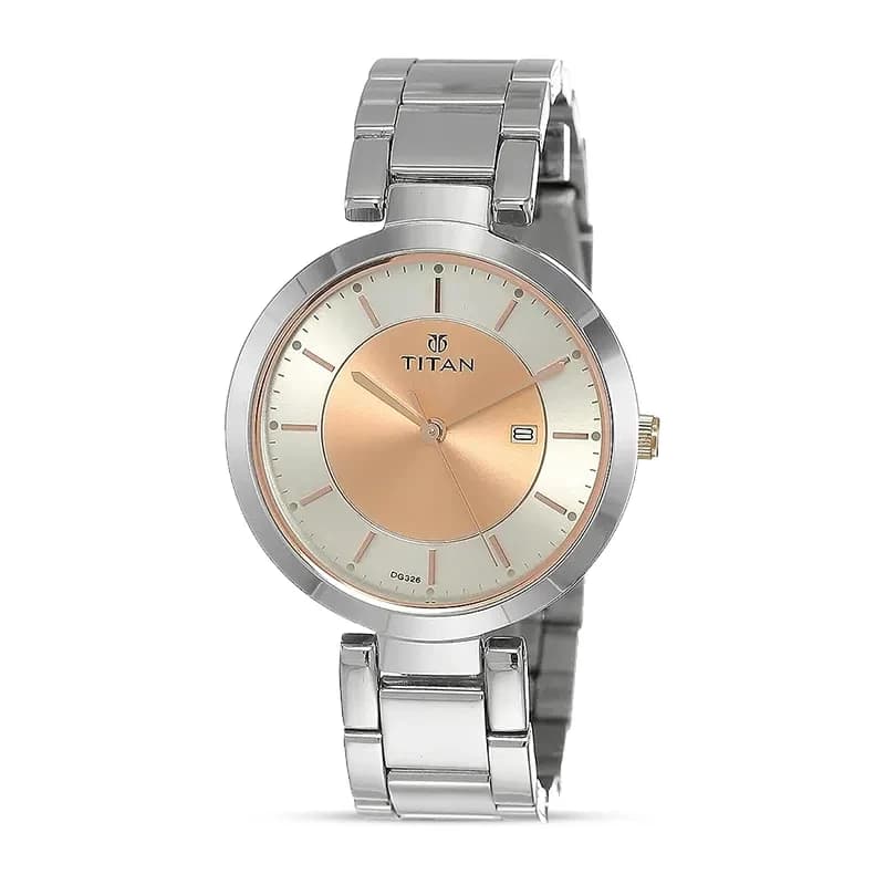 Titan 2480KM01 Workwear Rose Gold Dial Ladies Watch