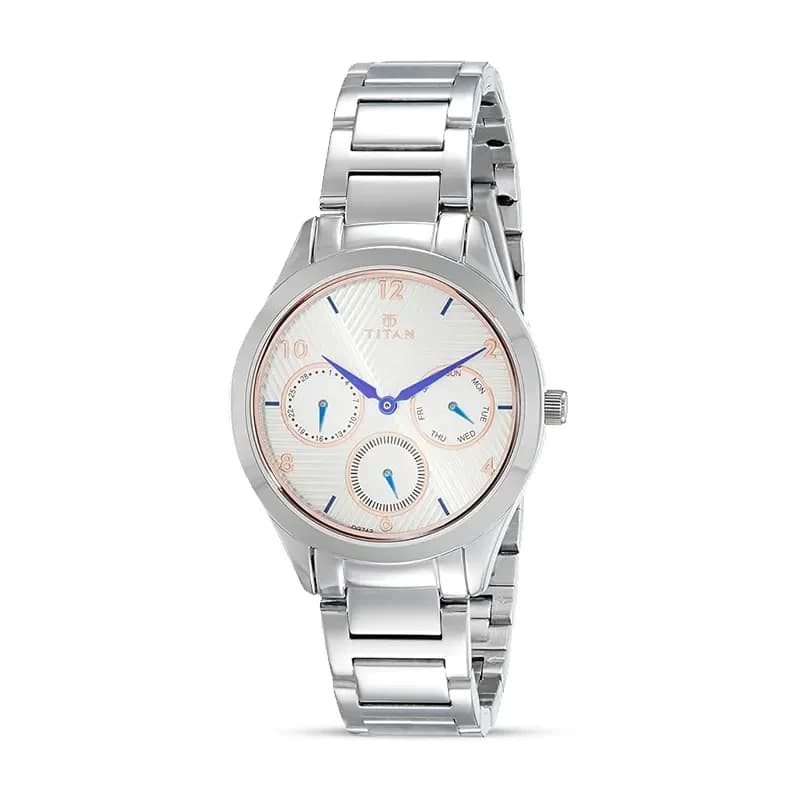 Titan 2570SM04 Workwear White Dial Ladies Watch