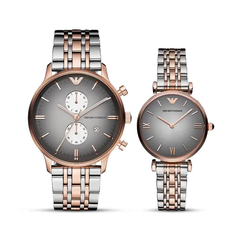 Emporio Armani Two-tone Couple Watch | AR1721/AR1725