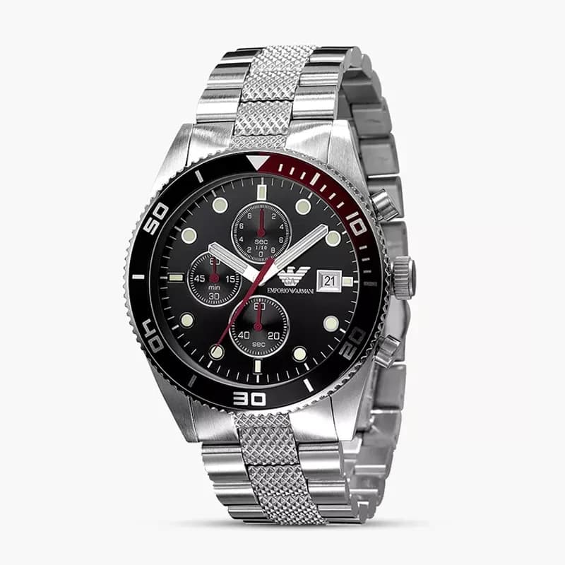 Emporio Armani Sportivo Chronograph Black Dial Men's Watch | AR5855