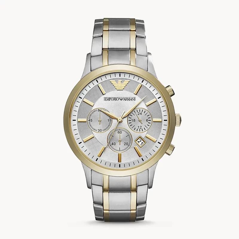 Emporio Armani Renato Chronograph Silver Dial Men's Watch | AR11076