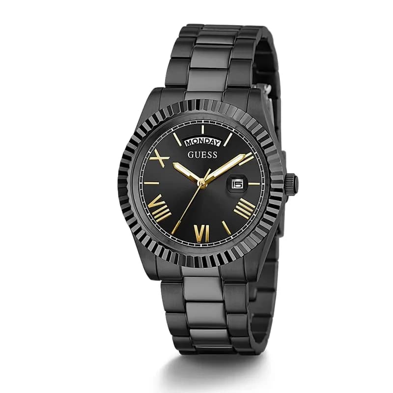 Guess Connoisseur Day-Date Black Dial Men's Watch | GW0265G4