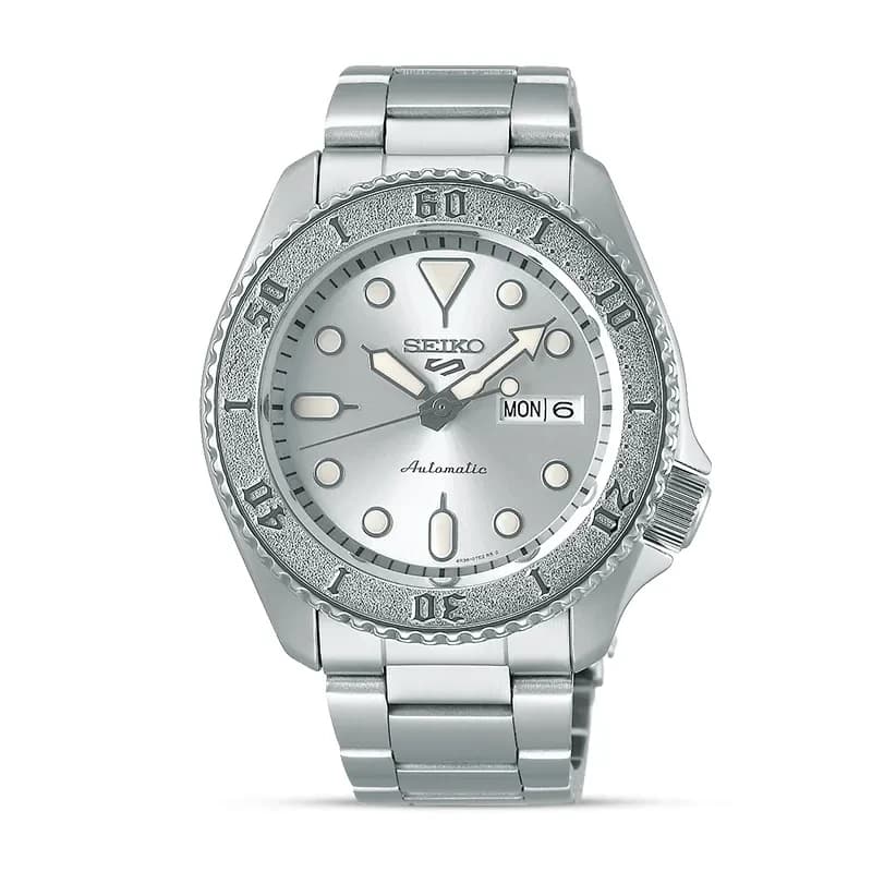 Seiko 5 Sports Silver Dial Silver-tone Men's Watch | SRPE71