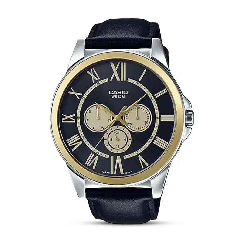 Casio MTP-E318L-1BV Black Dial Dual-tone Men's Watch