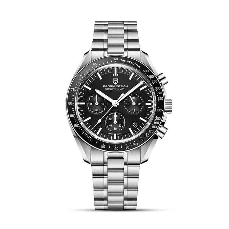 Pagani Design PD-1701 Speedmaster Chronograph Black Dial Men's Watch