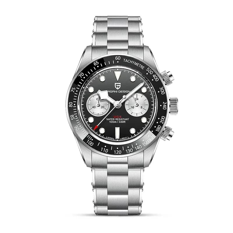Pagani Design PD-1718 Black Bay Chrono Panda Black Dial Men's Watch