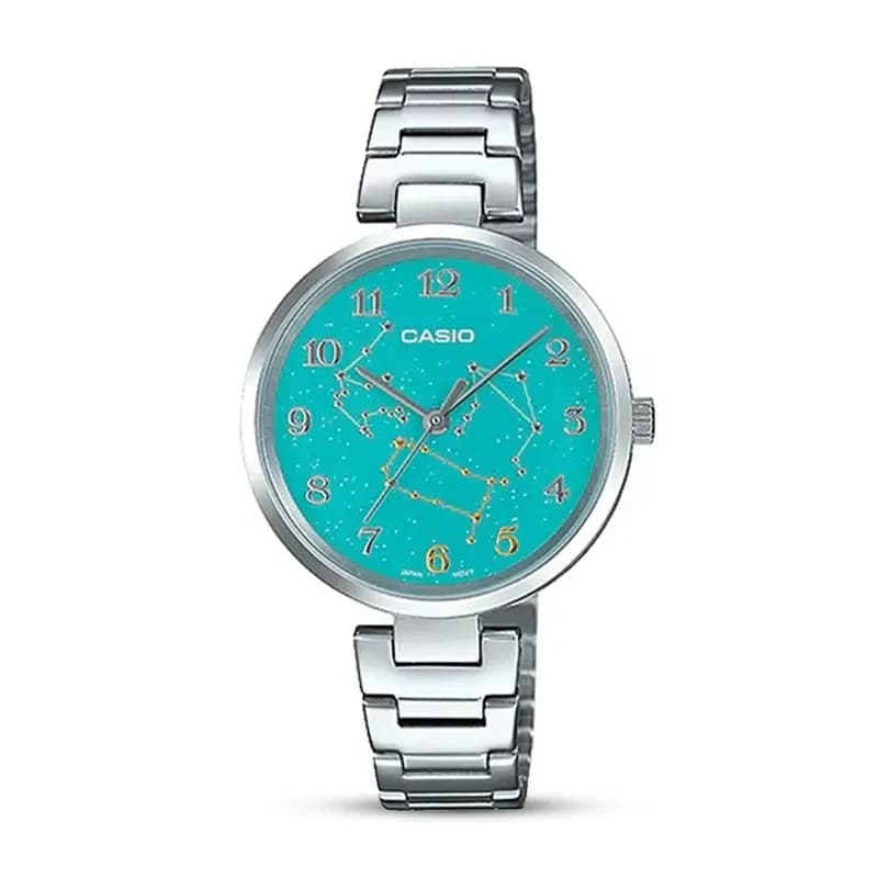 Casio Blue Dial Silver-tone Ladies Watch | LTP-E07D-3A