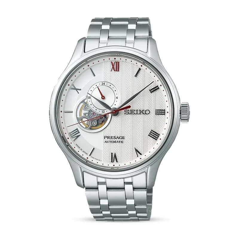 Seiko Presage Japanese Garden Open Heart White Dial Men's Watch | SSA443J1