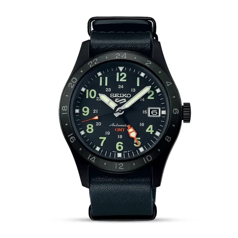 Seiko 5 Sports Field ‘Deception’ Mechanical GMT Black Dial Men's Watch | SSK025K1