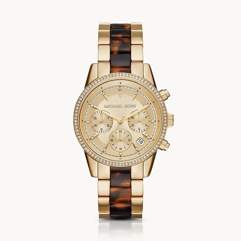 Michael Kors Ritz Chronograph Champagne Dial Ladies Watch | MK6322