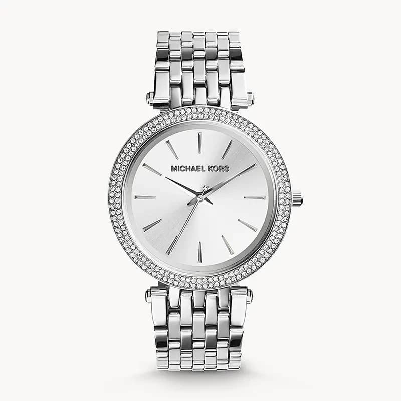 Michael Kors Darci Silver Dial Pave Bezel Ladies Watch | MK3190