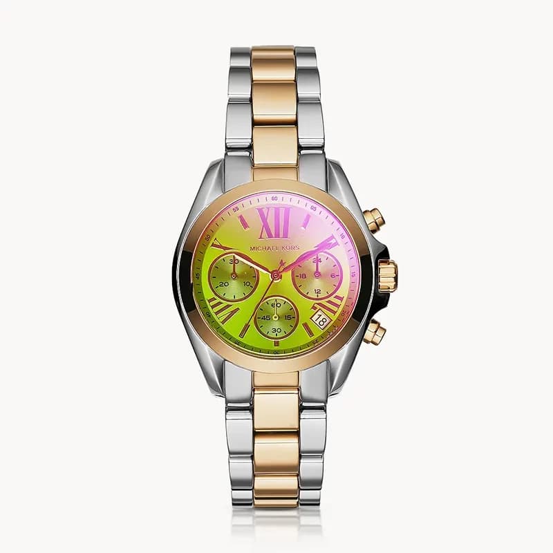 Michael Kors Mini Bradshaw Chronograph Green Dial Ladies Watch | MK6198