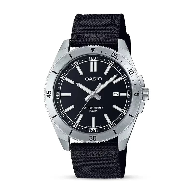 Casio Enticer MTP-B155C-1EV Black Dial Cloth Band Men's Watch