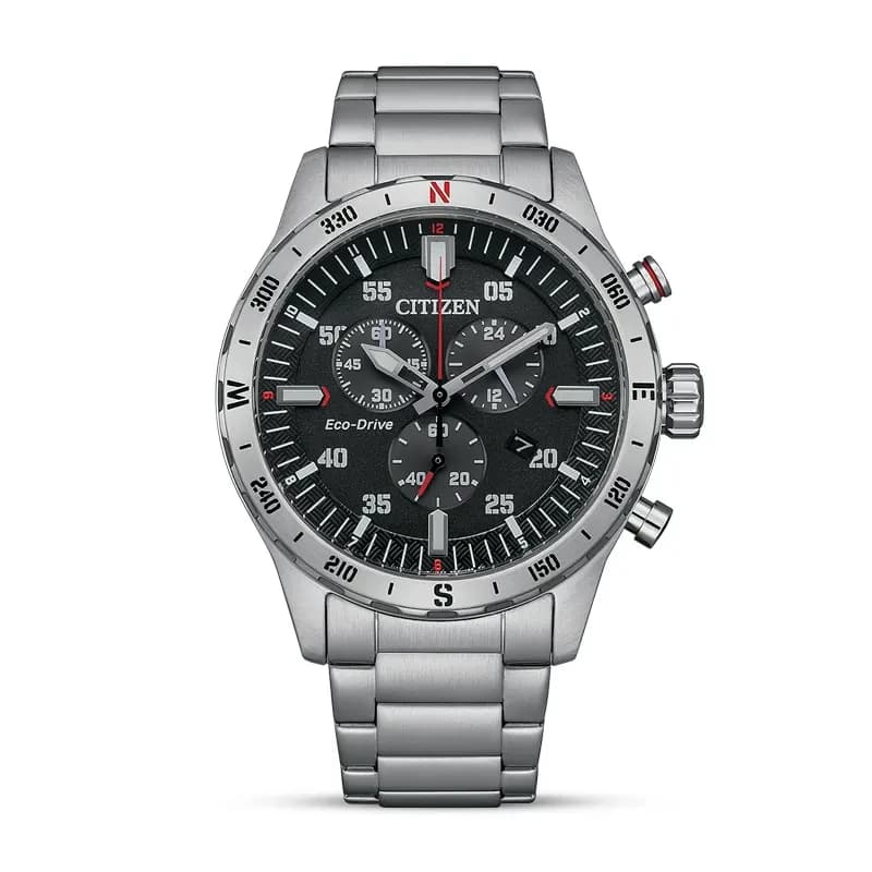 Citizen Eco-Drive Chronograph Black Dial Men's Watch | AT2520-89E