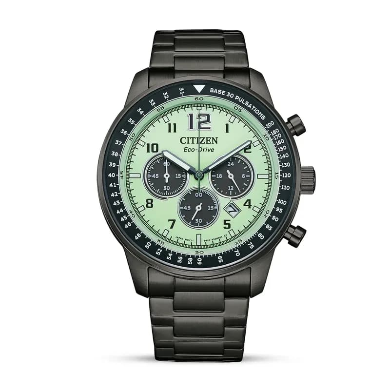 Citizen Eco-Drive Chronograph Luminous Green Dial Men's Watch | CA4507-84X