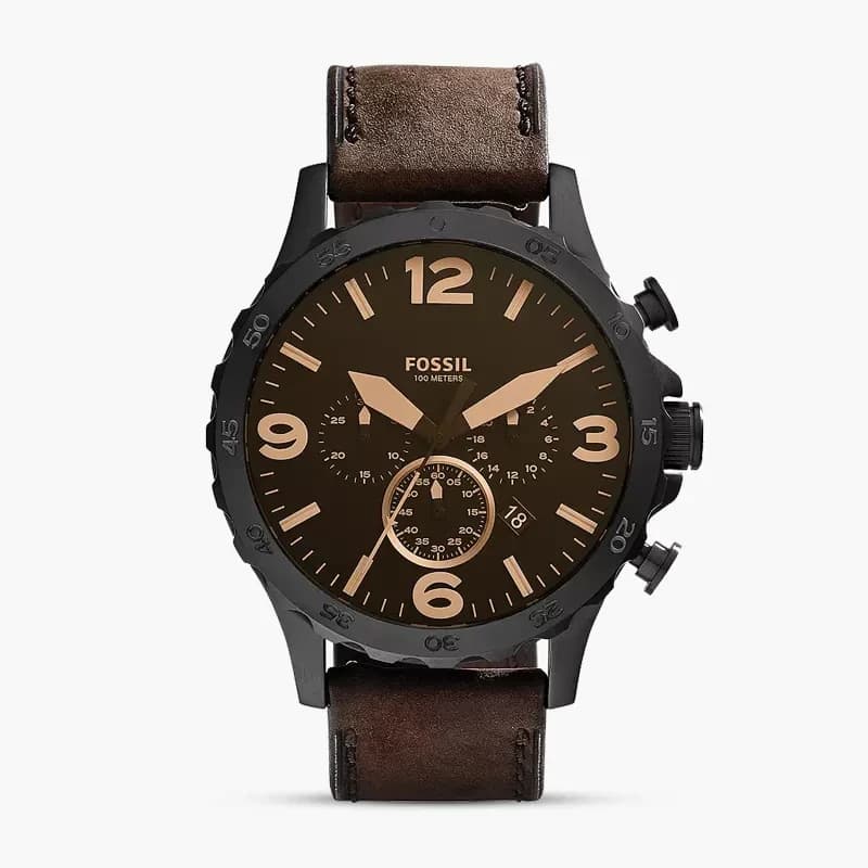 Fossil Nate Chronograph Brown Dial Men's Watch | JR1487