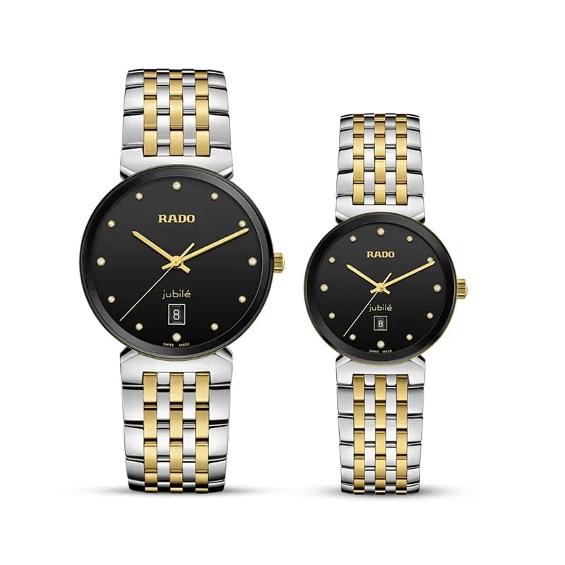 Rado Florence Diamonds Black Dial Two-tone Couple Watch | R48912743/R48913743