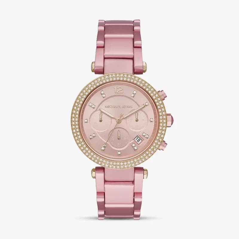 Michael Kors Parker Pink Dial Pink Ladies Watch | MK6806