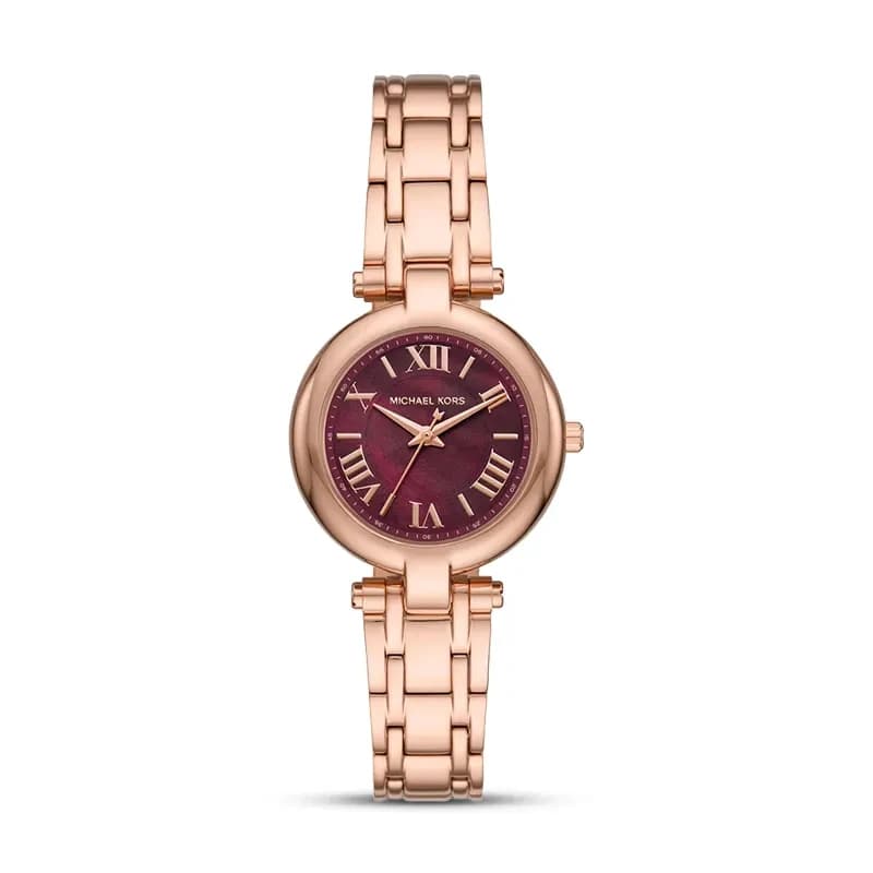 Michael Kors Laney Red Dial Rose Gold-Tone Ladies Watch | MKO1084