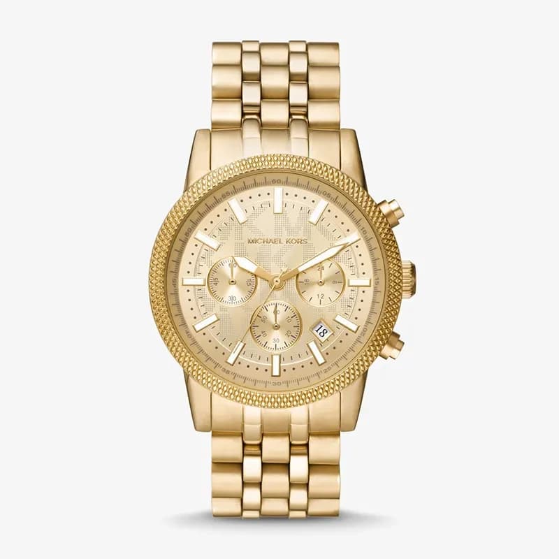 Michael Kors Hutton Chronograph Gold Dial Men's Watch | MK8953