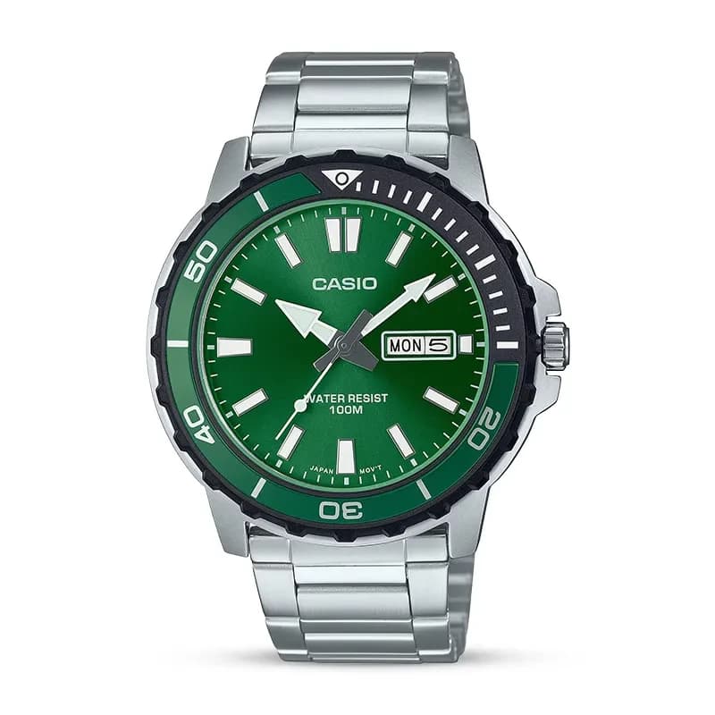 Casio MTD-125D-3AV Green Dial Men's Watch