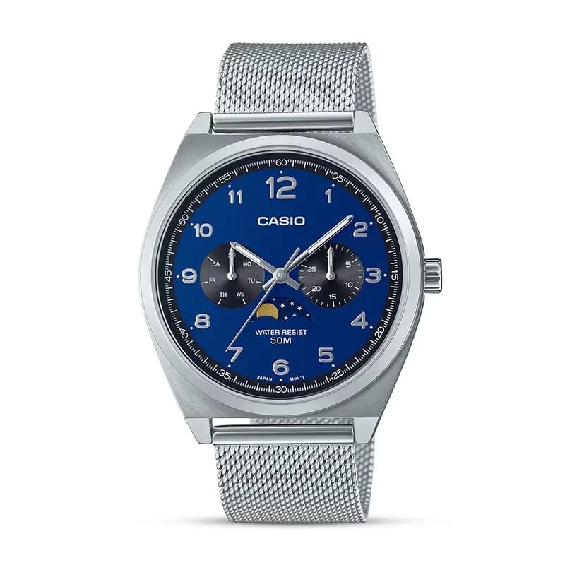 Casio MTP-M300M-2AV Moon Phase Blue Dial Men's Watch