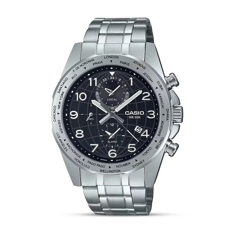 Casio Enticer MTP-W500D-1AVDF Black Dial Men's Watch