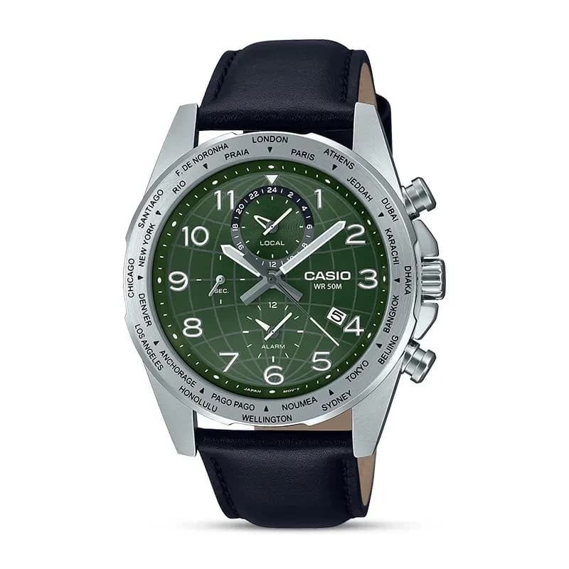 Casio Enticer MTP-W500L-3AV Green Dial Men's Watch