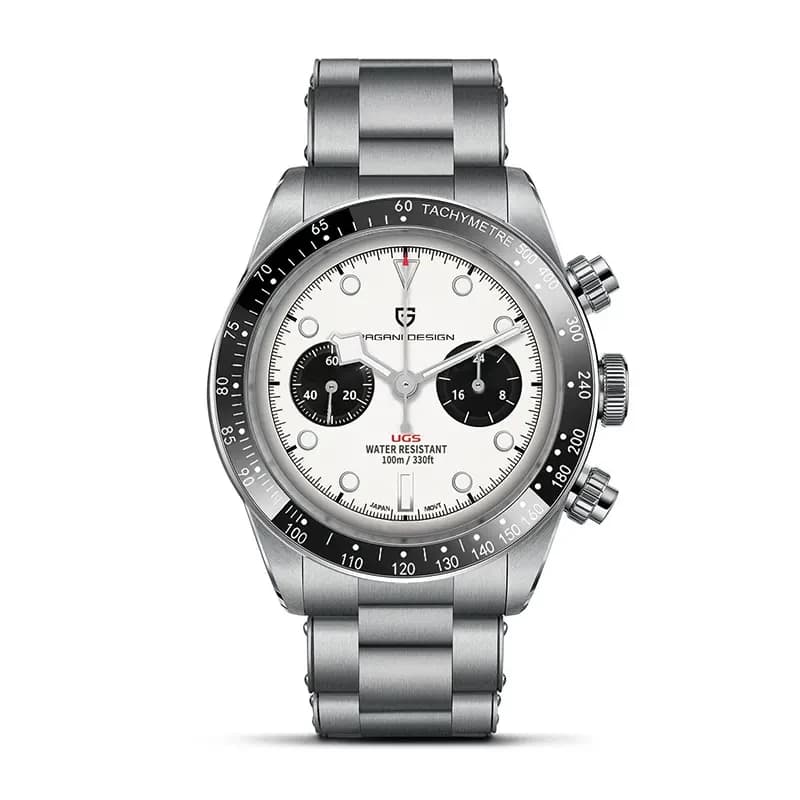 Pagani Design PD-1718 Black Bay Chrono White Dial Men's Watch