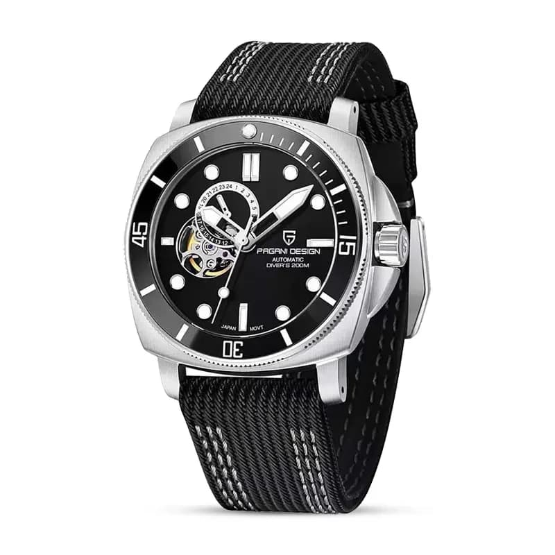 Pagani Design PD-1736 Open Heart Automatic Black Men's Watch