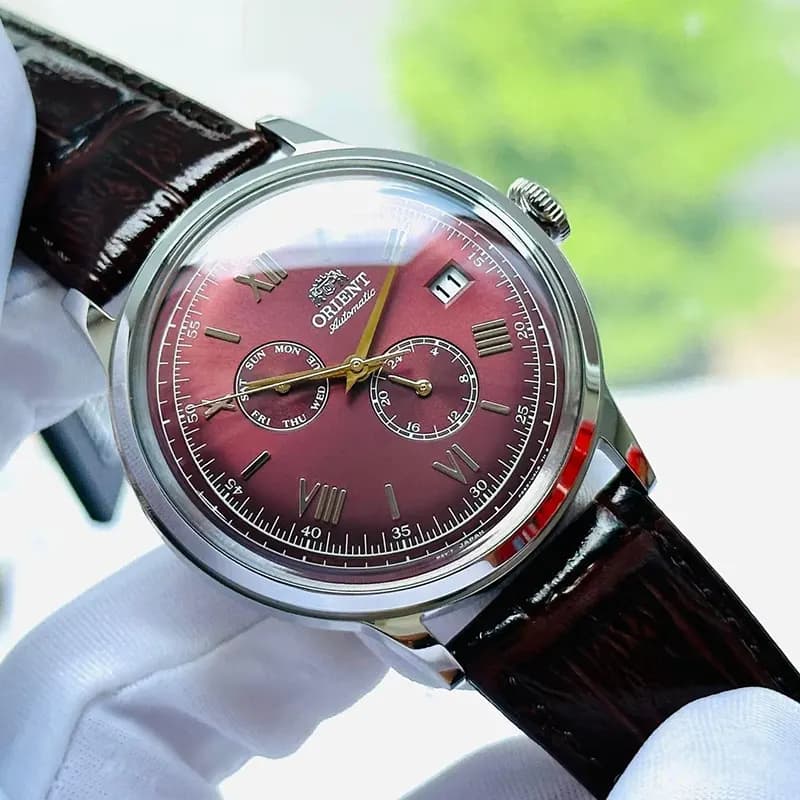 Orient Bambino Version 8 Automatic Burgundy Dial Men's Watch | RA-AK0705R secondary view