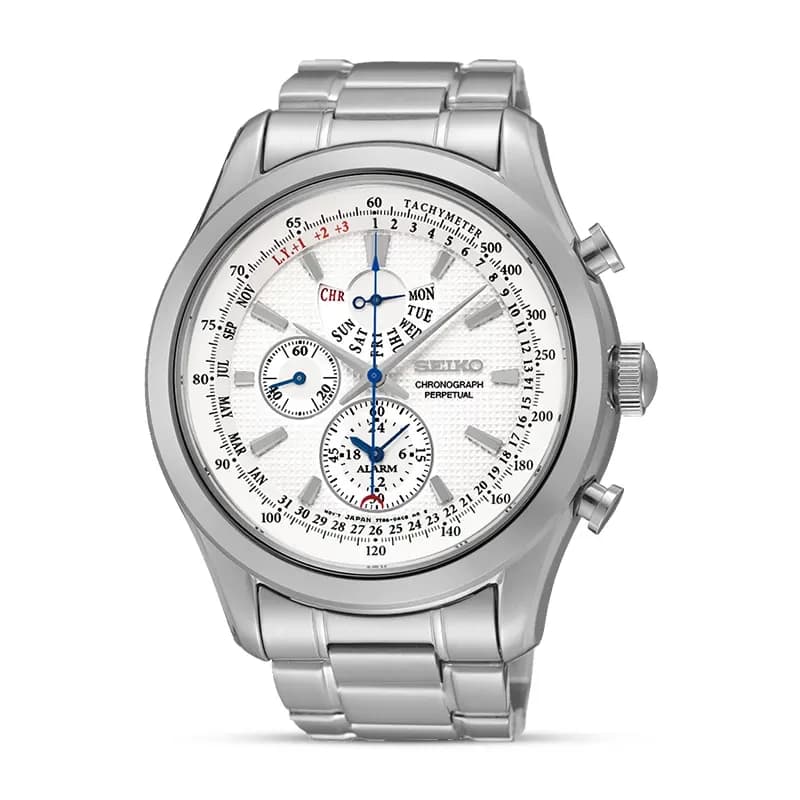 Seiko Neo Classic Chronograph White Dial Men’s Watch | SPC123P1