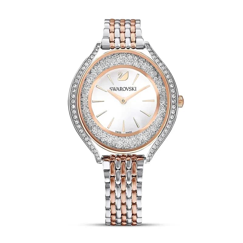Swarovski Crystalline Aura White Dial Two-Tone Ladies Watch | 5644075