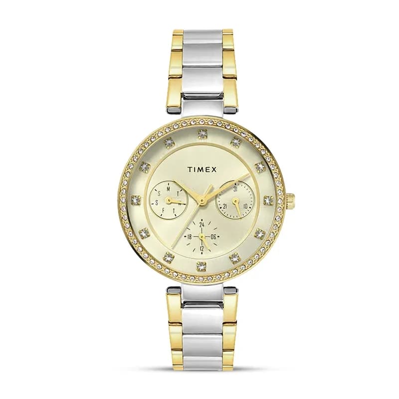 Timex® Trendline Champagne Dial Two-Tone Ladies Watch | TWEL18711