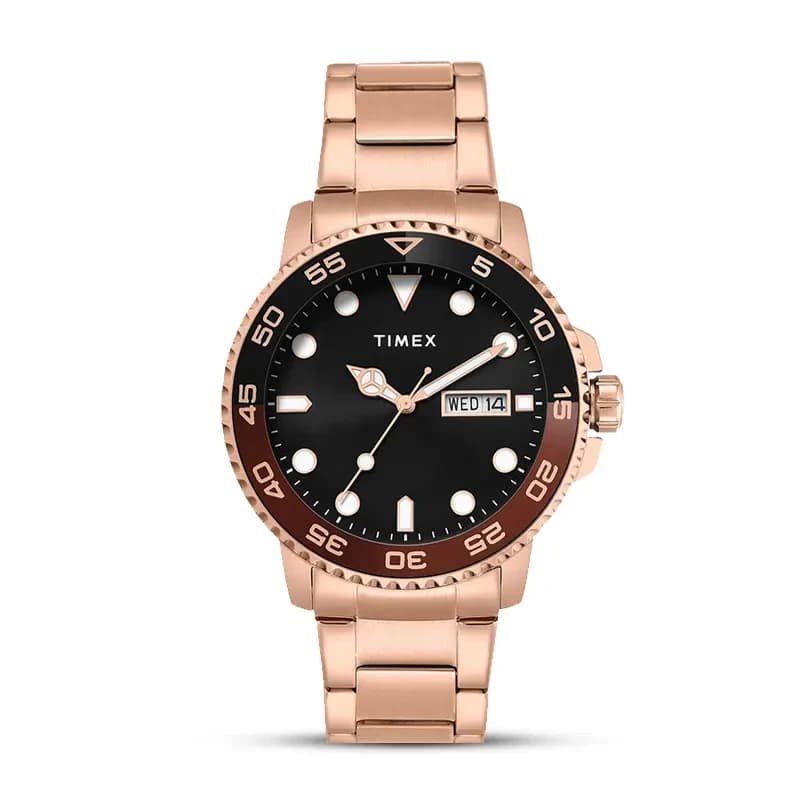 Timex Root Beer Bezel Black Dial Men's Watch | TWEG287SMU04
