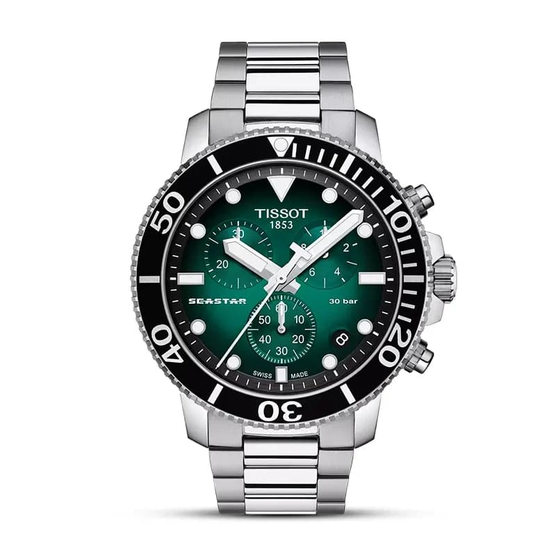 Tissot Seastar 1000 Chronograph Green Dial Men's Watch | T120.417.11.091.01