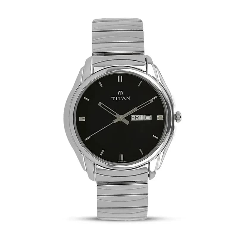 Titan Karishma Day-Date Black Dial Men's Watch | 1578SM04