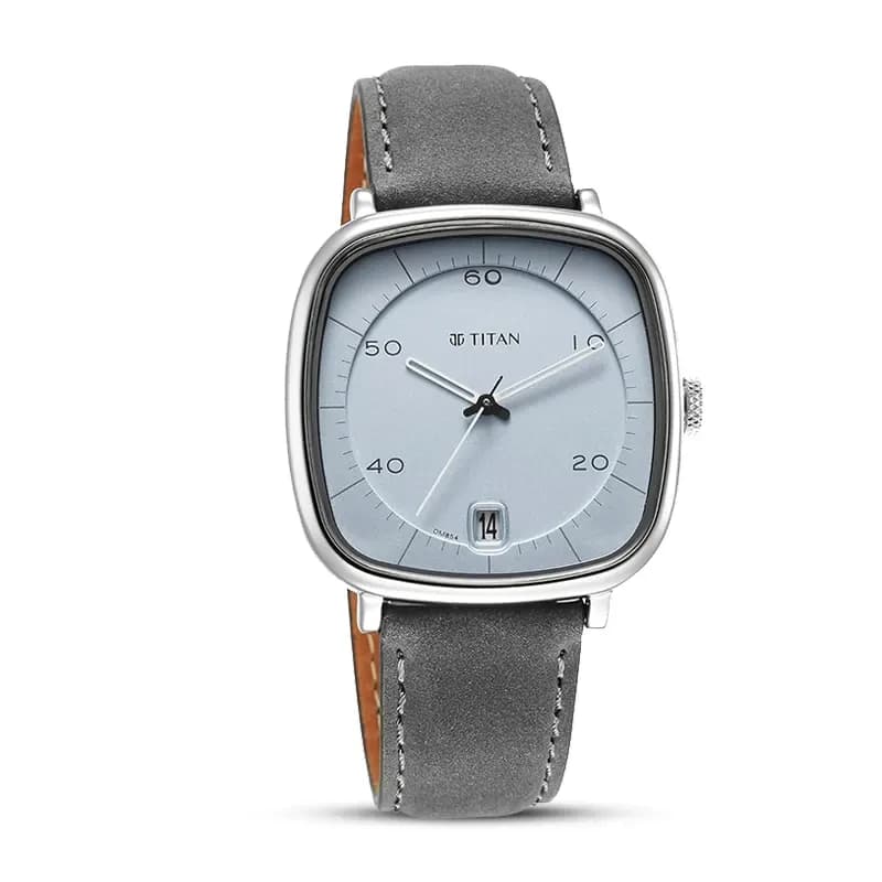 Titan Neo Curve Light Blue Dial Leather Strap Men's Watch | 1885SL01