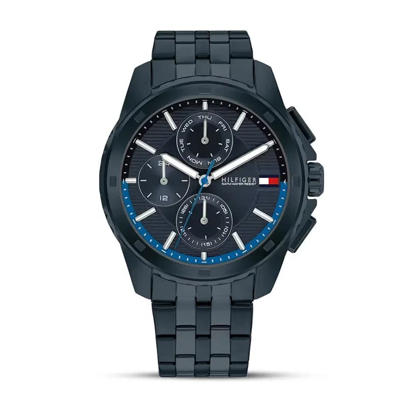 Tommy Hilfiger Walker Ionic Plated Blue Steel Navy Dial Men's Watch | 1710622