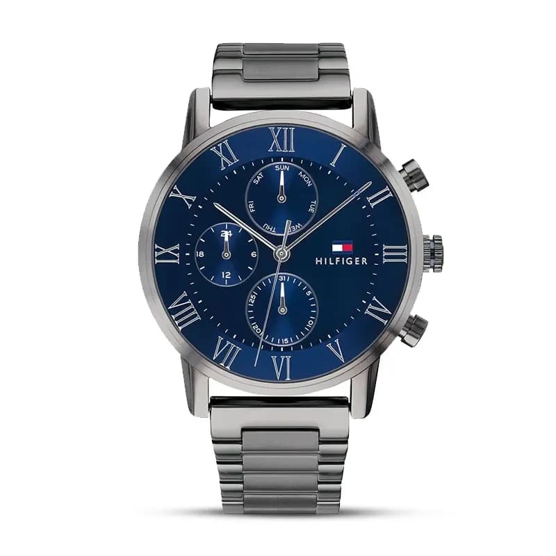 Tommy Hilfiger Kane Blue Dial Gunmetal Men's Watch | 1791456