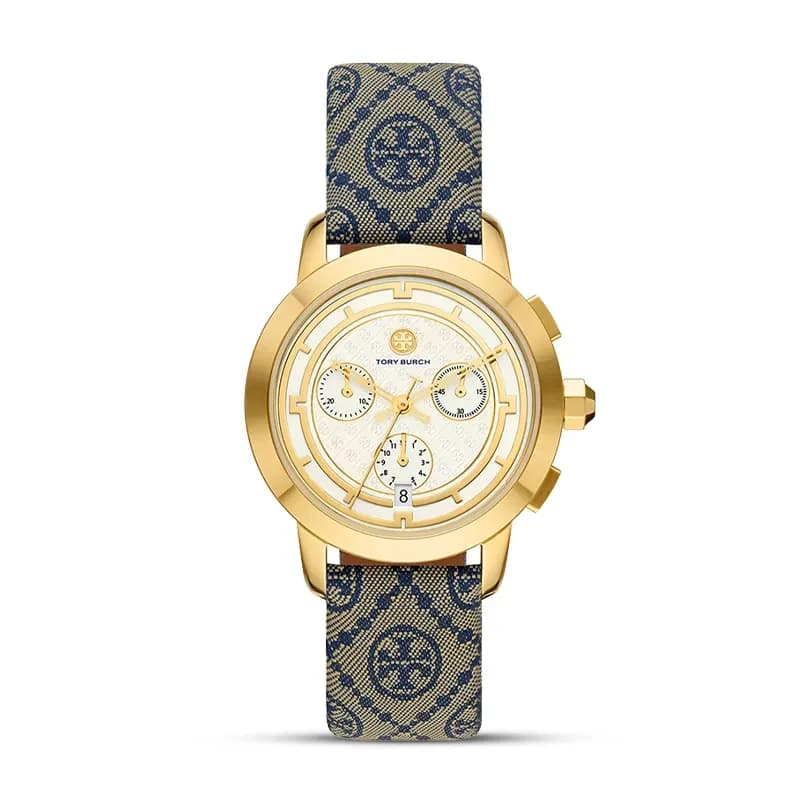 Tory Burch The Tory Chronograph Ivory Dial Ladies Watch | TBW1035