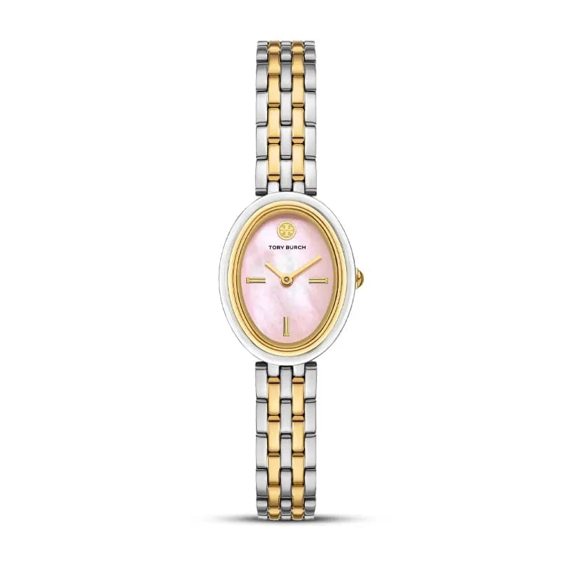 Tory Burch The Oval Pink Mother-of-Pearl Dial Ladies Watch | TBW6039