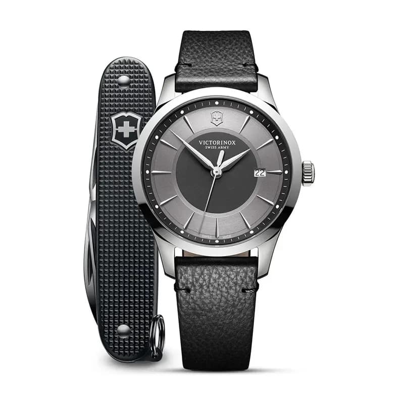 Victorinox Alliance Grey Dial Men's Watch with Swiss Army Knife Set | 241804.1